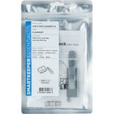 SMARTKEEPER ESSENTIAL USB-C Port Lock (CL04) + Lock Key Mini (U04), Einsteckschloss Farbcode Grau, 4 Stück + 1 Schlüssel