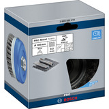 Bosch PRO Metal heavy Topfbürste, Ø 100mm, gezopft 0,5mm Stahldraht, M14, für Winkelschleifer