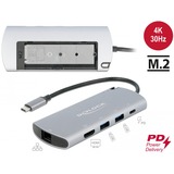 DeLOCK USB Type-C Dockingstation mit M.2 Slot grau