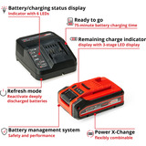 EINHELL Professional  Akku-Laubbläser GP-LB 18/200 LI  rot/schwarz, 1x Li-Ion-Akku 4,0 Ah Plus, mit Dachrinnen-Reinigungsset