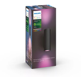 Philips HUE White & Color Ambiance Impress Outdoor Wandleuchte (Niedervolt), LED-Leuchte schwarz