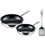Silit Talis Pfannenset mit Pfannenwender, 20 & 24 cm, Pfannen-Set edelstahl/schwarz