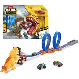 ZURU Metal Machines - Spielset T-Rex Angriff Rennbahn mit Looping + Auto 