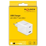 DeLOCK USB Ladegerät USB-C PD 3.0 + USB-A, 48 Watt weiß