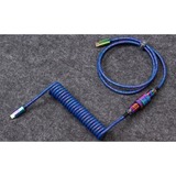 Keychron USB 3.2 Gen 1 Premium Coiled Aviator Kabel, USB-C Stecker > USB-C Stecker blau, 1,08 Meter, gerader Stecker