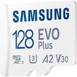 Samsung EVO Plus 128 GB microSDXC (2024), Speicherkarte weiß, UHS-I U1, Class 10, V10, A1