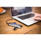 Verbatim USB-C Multiport-Hub, Dockingstation grau, HDMI, USB-A, RJ-45