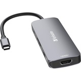 Verbatim USB-C Pro Multiport-Hub CMH-08, 8 Port, Dockingstation grau, 2x HDMI, 3x USB-A, USB-C PD, SD, microSD