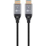 goobay Optisches Hybrid Ultra High-Speed HDMI Kabel (AOC) 8K / 60Hz schwarz/grau, 50 Meter, 48 Gbit/s