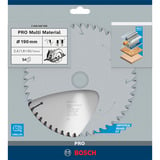 Bosch Kreissägeblatt Multi Material, Ø 190mm, 54Z Bohrung 20mm, für Handkreissägen