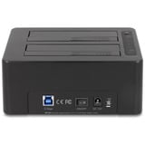 DeLOCK Dual Dockingstation für 2 x SATA HDD / SSD schwarz, mit Klon Funktion, Card Reader, USB-A