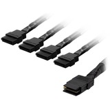 HighPoint Adapterkabel 1x MiniSAS SFF-8087 > 4x SATA schwarz, 1 Meter