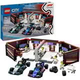 LEGO 60444 City F1 Garage mit Mercedes-AMG & Alpine Rennautos, Konstruktionsspielzeug 