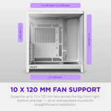 NZXT H6 RGB+ ( 2026 ) All White, Tower-Gehäuse weiß, Tempered Glass x 2