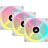 Corsair iCUE LINK QX120 RGB 120-mm-PWM-Lüfter, Gehäuselüfter weiß, Starter-Kit, 120 mm