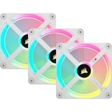 Corsair iCUE LINK QX120 RGB 120-mm-PWM-Lüfter, Gehäuselüfter weiß, Starter-Kit, 120 mm