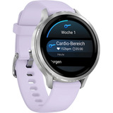 Garmin Venu 4 - 41 mm, Smartwatch silber/grau, Silikon-Armband in lavendelblau