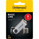 Intenso Basic Line 8 GB, USB-Stick schwarz/silber