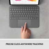 Logitech Combo Touch für iPad Air (4./5. Generation), Tastatur grau, DE-Layout