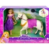 Mattel Disney Prinzessin Rapunzel-Modepuppe und Pferd, Spielfigur 