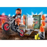 PLAYMOBIL 71256 Stuntshow Starter Pack Stuntshow Motorrad mit Feuerwand, Konstruktionsspielzeug 