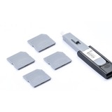 SMARTKEEPER ESSENTIAL SD Port Lock (SD04) + Lock Key Mini (U04), Einsteckschloss Farbcode Grau, 4 Stück + 1 Schlüssel