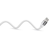 goobay Ethernet-Kabel USB-A 3.2 Gen1 Stecker > RJ-45 Stecker, LAN-Adapter weiß, 3 Meter, geflochtener Textilmantel