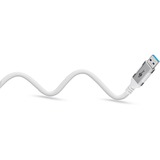 goobay Ethernet-Kabel USB-A 3.2 Gen1 Stecker > RJ-45 Stecker, LAN-Adapter weiß, 3 Meter, geflochtener Textilmantel