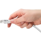 goobay Ethernet-Kabel USB-A 3.2 Gen1 Stecker > RJ-45 Stecker, LAN-Adapter weiß, 3 Meter, geflochtener Textilmantel