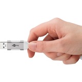 goobay Ethernet-Kabel USB-A 3.2 Gen1 Stecker > RJ-45 Stecker, LAN-Adapter weiß, 3 Meter, geflochtener Textilmantel