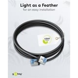 goobay Ultraflexibles Cat.6a Patchkabel slim, U/FTP schwarz, 2 Meter, extrakurze Stecker