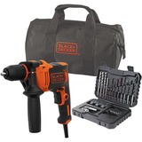 BLACK+DECKER Schlagbohrmaschine BEH710SA32-QS orange/schwarz, 710 Watt, mit 32-tlg. Zubehör-Set in Werkzeugtasche
