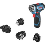 Bosch Akku-Bohrschrauber GSR 12V-15 FC Professional blau/schwarz, 2x Li-Ionen Akku 2,0Ah, L-BOXX