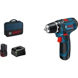 Bosch Akku-Bohrschrauber GSR 12V-15 Professional blau/schwarz, 2x Li-Ionen Akku 2,0Ah