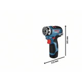 Bosch Akku-Bohrschrauber GSR 12V-35 FC Professional, 12Volt blau/schwarz, 2x Li-Ionen Akku 3,0Ah, mit FlexiClick Aufsätzen, L-BOXX