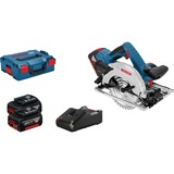 Bosch Akku-Handkreissäge GKS 18V-57 G Professional, 18Volt blau/schwarz, 2x Li-Ionen Akku 4,0Ah, in L-BOXX