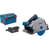 Bosch Akku-Tauchsäge BITURBO GKT 18V-52 GC Professional solo, Handkreissäge blau/schwarz, ohne Akku und Ladegerät, in L-BOXX