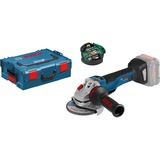 Bosch Akku-Winkelschleifer GWS 18V-10 PSC Professional solo, 18Volt blau/schwarz, ohne Akku und Ladegerät, Bluetooth Modul, in L-BOXX