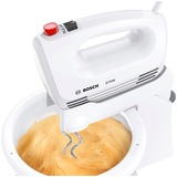Bosch Home Handmixer CleverMixx MFQ2600W weiß/rot, 375 Watt, mit Schüssel und Geräteständer