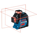 Bosch Linienlaser GLL 3-80 Professional + Baustativ BT 150, Kreuzlinienlaser blau/schwarz, mit roten Laserlinien