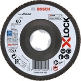 Bosch PRO X571 X-LOCK Fächerschleifscheibe, Ø 125mm, K60 Bohrung 22,23mm, abgewinkelt