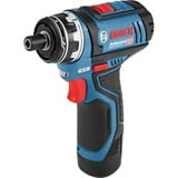 Bosch Professional Akku-Bohrschrauber GSR 12V-15 FC Professional, 12Volt blau/schwarz, 2x Li-Ionen Akku 2,0Ah, in L-BOXX