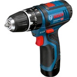 Bosch Professional Akku-Schlagbohrschrauber GSB 12V-15 Professional, 12 Volt, Schlagbohrmaschine blau/schwarz, 2x Li-Ionen Akku 2,0Ah