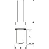 Bosch Professional Bündigfräser Expert for Wood Laminate, Ø 16mm Schaft Ø 8mm, zweischneidig, Anlaufkugellager oben