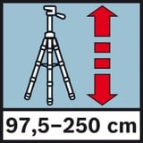 Bosch Professional Baustativ BT 250 Professional silber/blau, 1/4" Gewinde, für Punkt-, Linien- und Rotationslaser