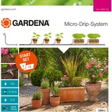 GARDENA Micro-Drip-System Start-Set Pflanztöpfe M, 68-teilig, Tropfsystem für 7 Pflanztöpfe und 3 Pflanztröge