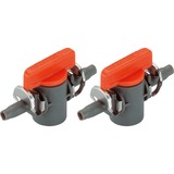 GARDENA Tropfsystem Absperrventil 4,6mm (3/16"), Regulierventil grau/orange, 2 Stück