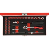 GEDORE Red Steckschlüssel-Satz 1/4", 32-teilig rot, mit Umschalt-Knarre, SW 4mm - 13mm