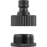 Kärcher Hahnanschluss 2.645-007.0 G1", Hahnstück schwarz, mit G3/4" Reduzierstück