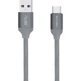 Nevox USB 3.2 Gen 1 Kabel, USB-A Stecker > USB-C Stecker silber, 1 Meter, gesleevt